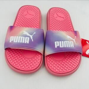 PUMA Cool Cat 2.0 Prismatic Puma Pink/Purple Luminous Slide Sandals Size 5